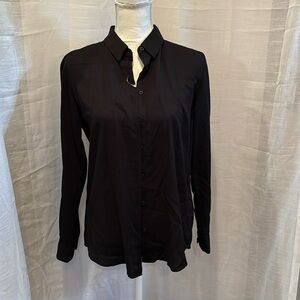Uniqlo Black Womens Button Down Small